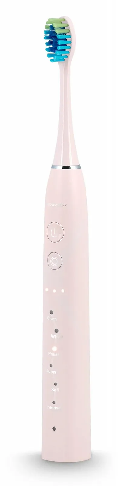 Электрическая звуковая зубная щетка Berdsen Twin Pack 6 режимов 3 уровня интенсивности 6 насадок Black - Pink, фото №7