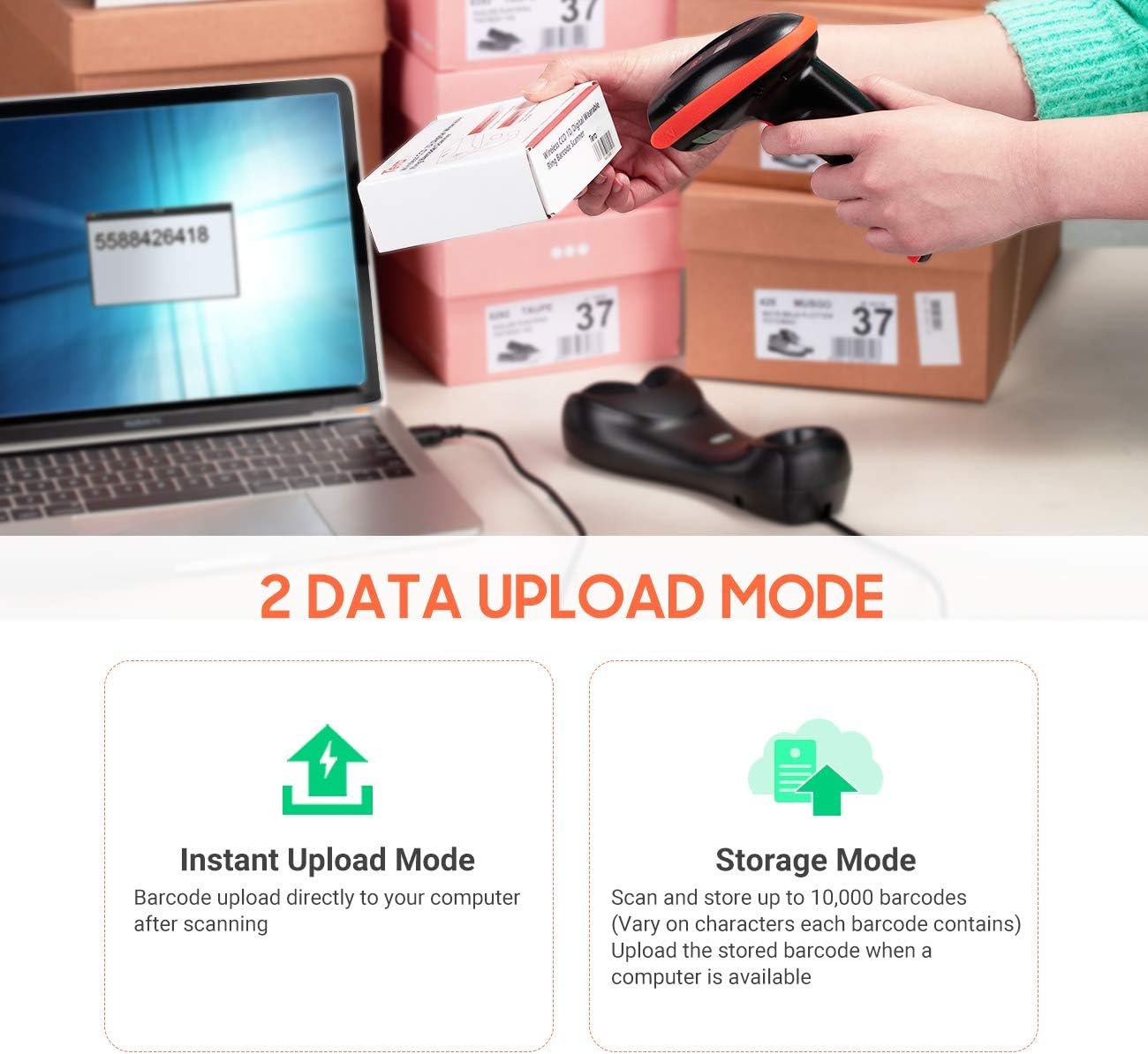 Сканер Tera HW0008 Черно-оранжевый, фото №7