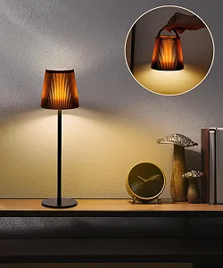 Настільна лампа бездротова акумуляторна з регулюванням яскравості LED IP54 водонепроникна сенсорна 3 колірні режими коричневий - Фото 1