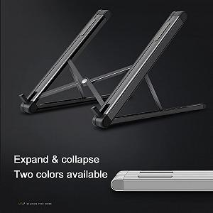 Подставка для настольного ПК алюминиевая охлаждающая нескользящая регулируемая для ноутбука портативная synthetic.ua - Фото 1