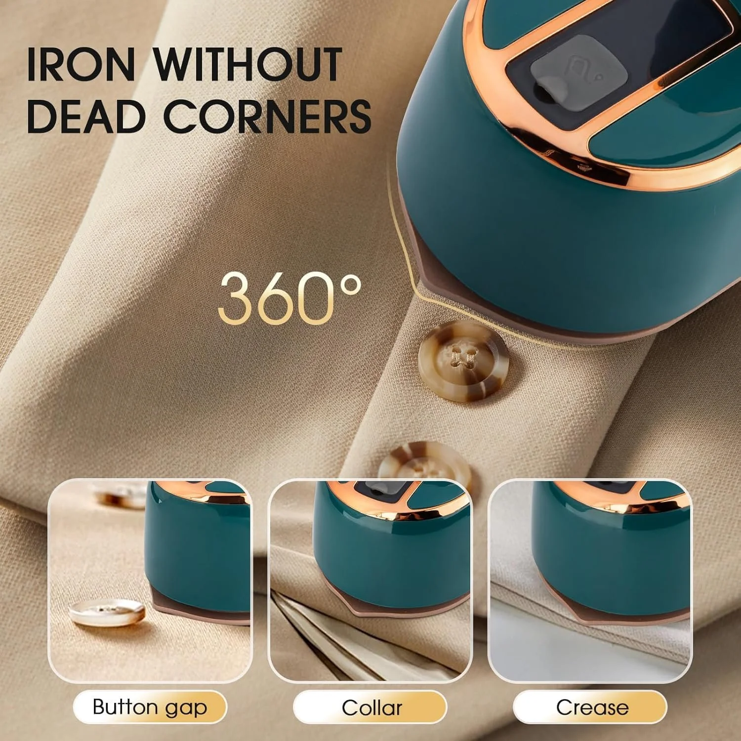 Міні-парова праска 1000 W 15s 100 ml Зелений, фото №7