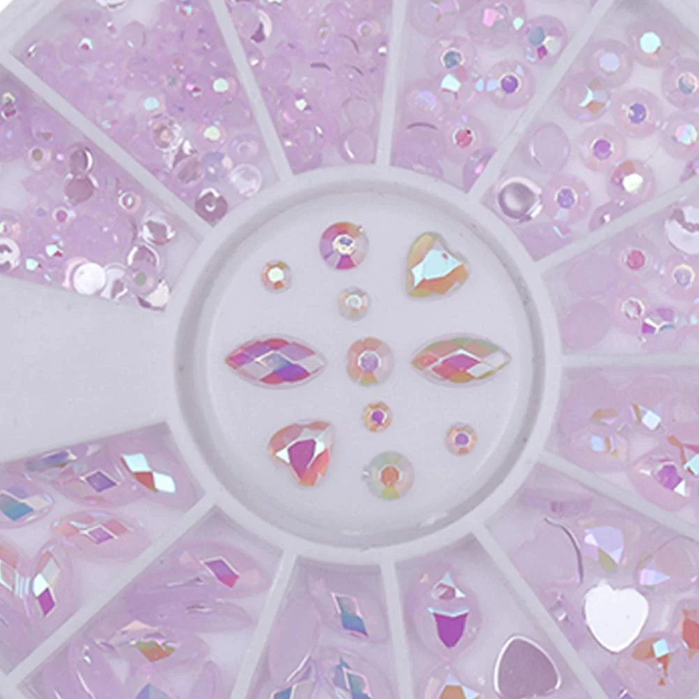 Хрустальные Стразы для Ногтей AB, Круглые Бусины, Плоская Задняя Часть, Стеклянные Подвески, 3D Декор для Ногтей, DIY Аксессуары для Ногтей с Коробкой для Хранения (Фиолетовый), фото №4