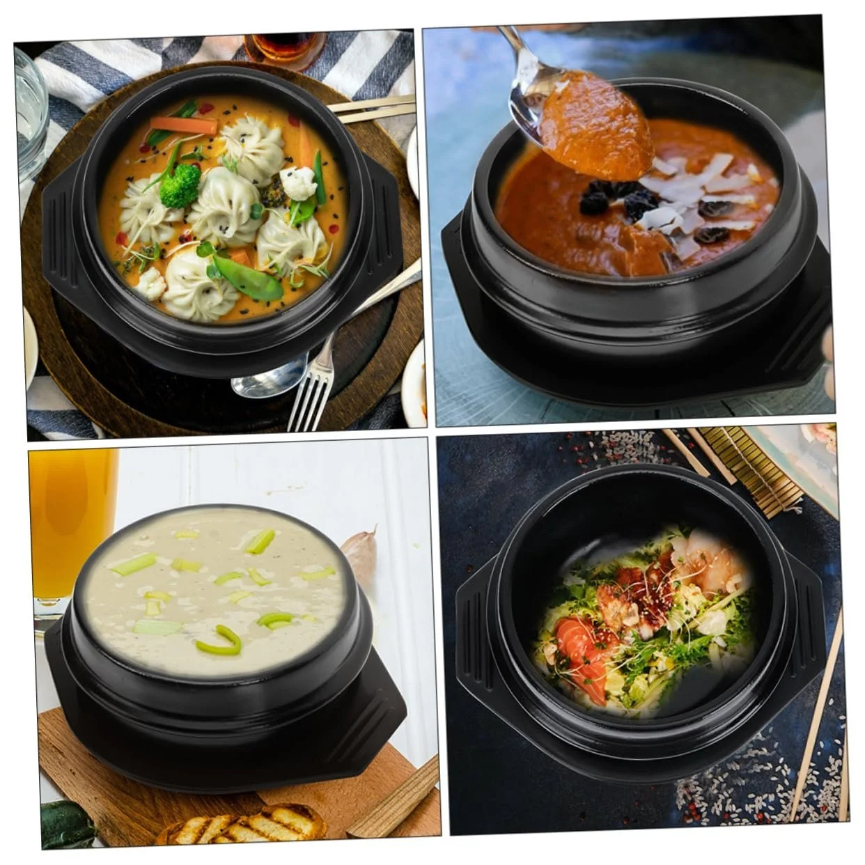 Кастрюля GALPADA для бибимбапа керамическая круглая с ручками жаростойкая, фото №8