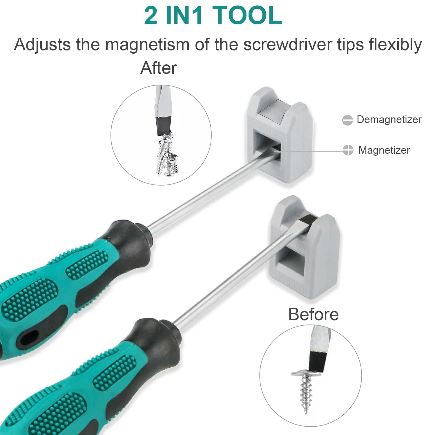 Набір викруток магнітних 10 шт Cr-V Шліцеві та хрестові, фото №5