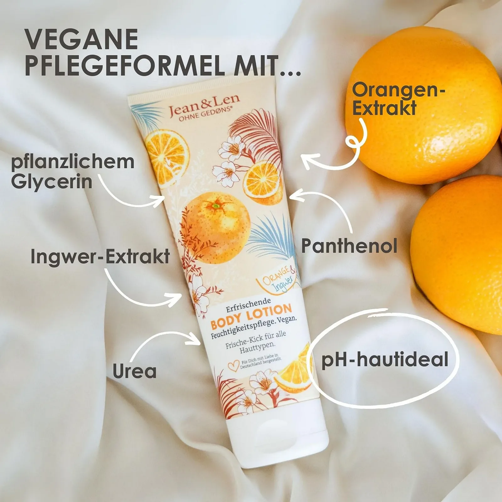 Лосьйон для тіла Jean & Len Orange & Ginger Легка текстура 250 мл, фото №3 Лосьйон для тіла Jean & Len Orange & Ginger Легка текстура 250 мл, фото №3