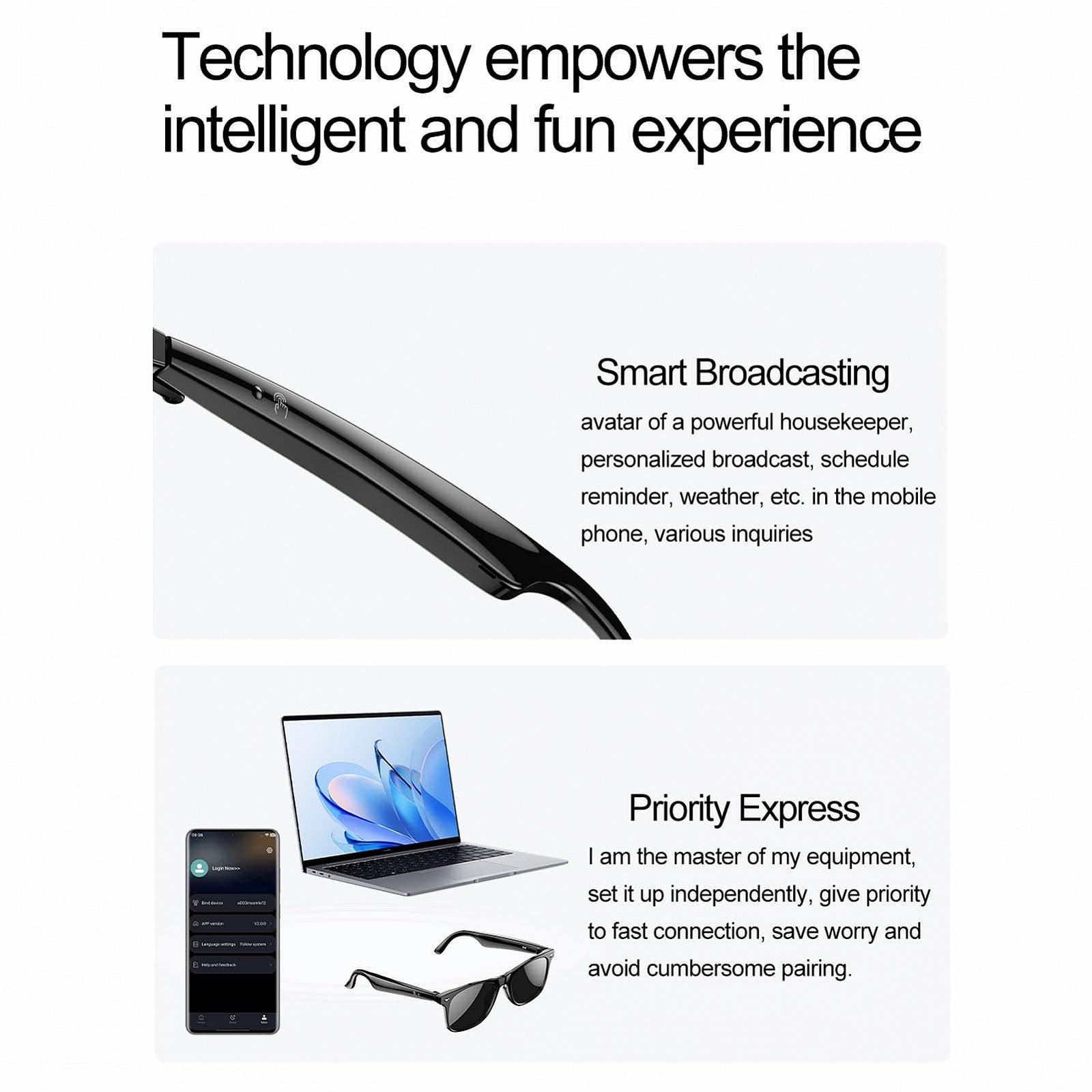 Умные очки-переводчик Bluetooth Водонепроницаемые 163 языка Поддержка приложений, фото №3