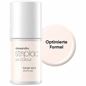 Гель-лак alessandro Striplac Бежевый Песок с Блеском - Непрозрачный, Устойчивый к Царапинам до 15 Дней - 6.5 мл - Фото 1