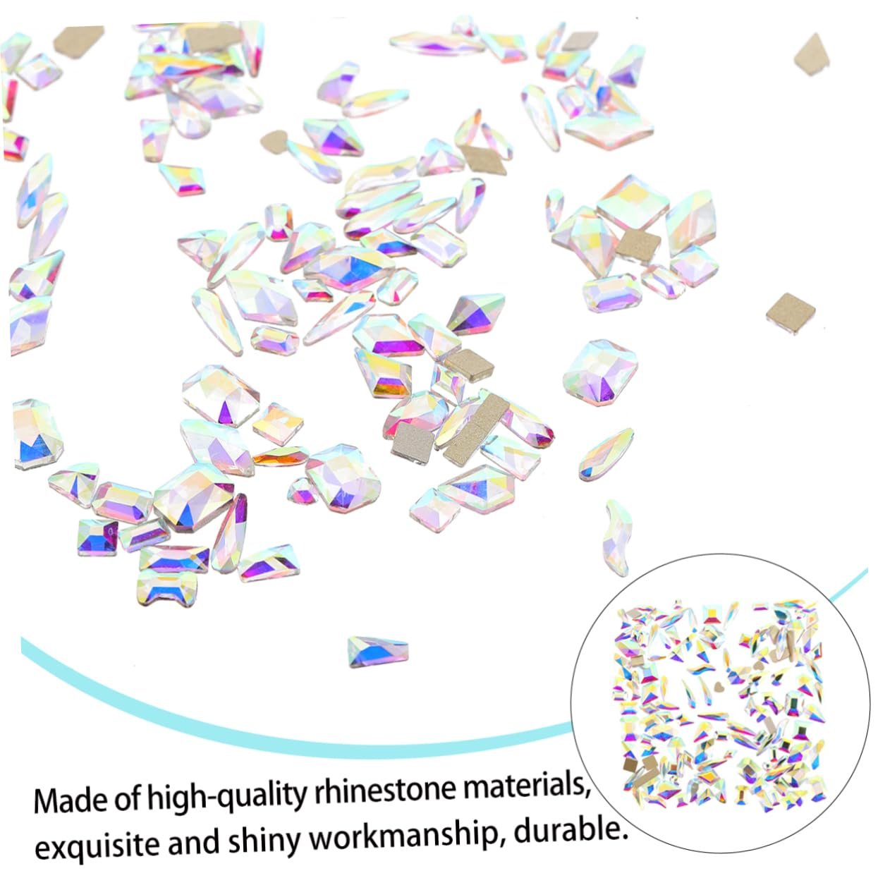 Наклейки для ногтей Healvian, 200 шт., драгоценные камни для ногтей, рождественские украшения, плоские кристаллы для ногтей, стразы для самостоятельного изготовления ледяных украшений, инопланетные аксессуары, фото №2