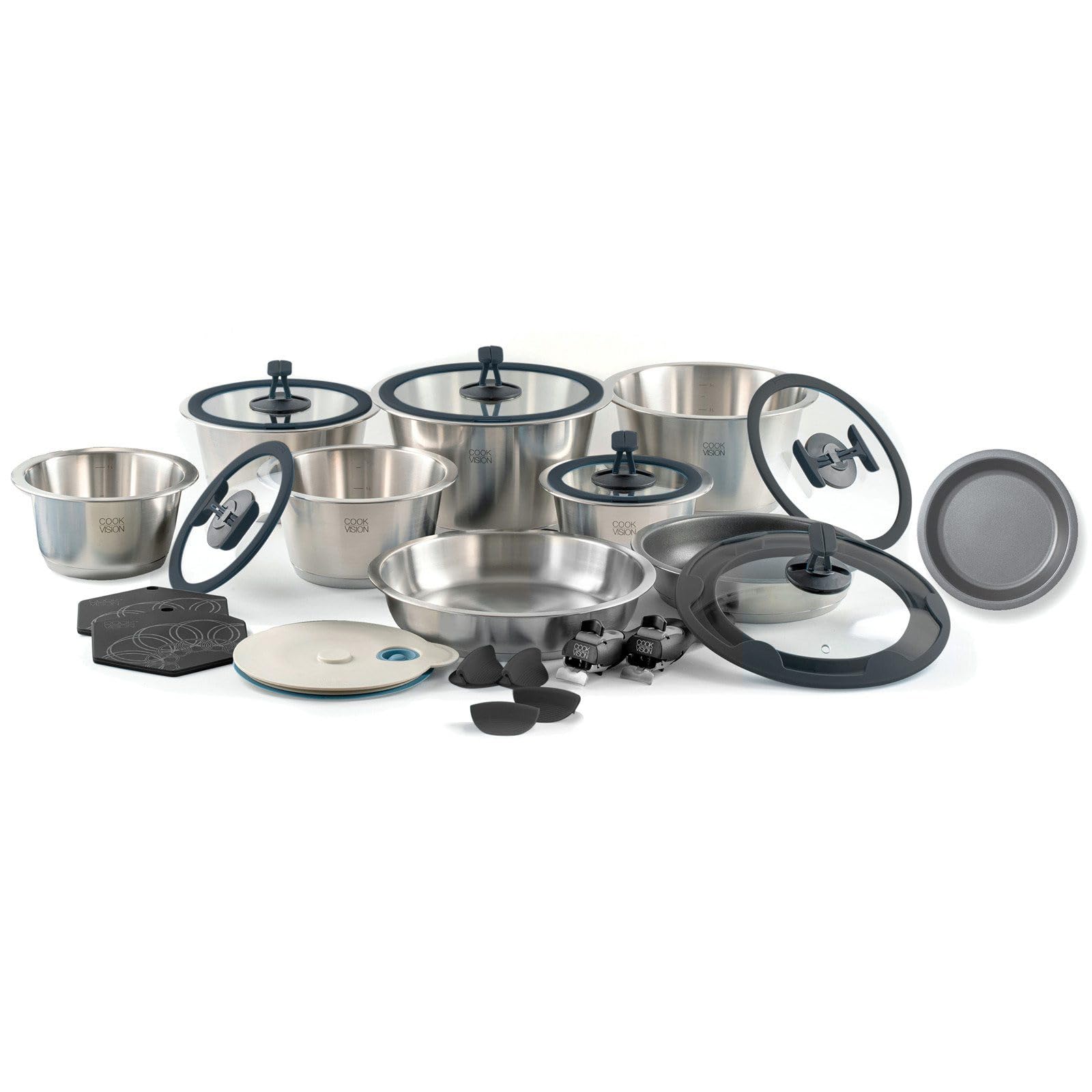 Набор кастрюль cookvision Komplett-Topf-Set 24 шт. с сковородками Черный, фото №1