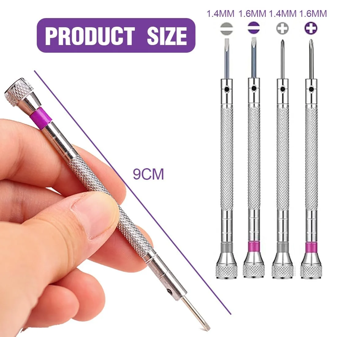 Набор EODKSE Инструмент часового мастера, 4 шт. отвертки (1,4-1,6 мм), фото №5