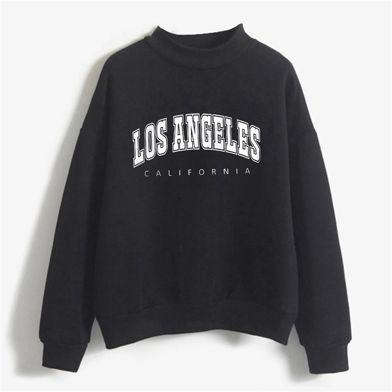 Женский Пуловер Los Angeles Аниме эстетический круглый вырез принт буквы колледжа однотонный свободный крой зима осень, фото №2