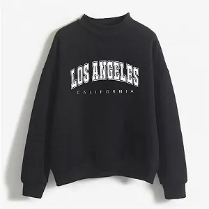 Женский Пуловер Los Angeles Аниме эстетический круглый вырез принт буквы колледжа однотонный свободный крой зима осень synthetic.ua - Фото 1