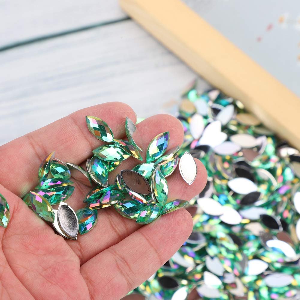 Стрази Кінське око AB кольору, Стрази Блискучі стрази з плоскою задньою частиною, Акрилові аксесуари для DIY прикрас, фото №8