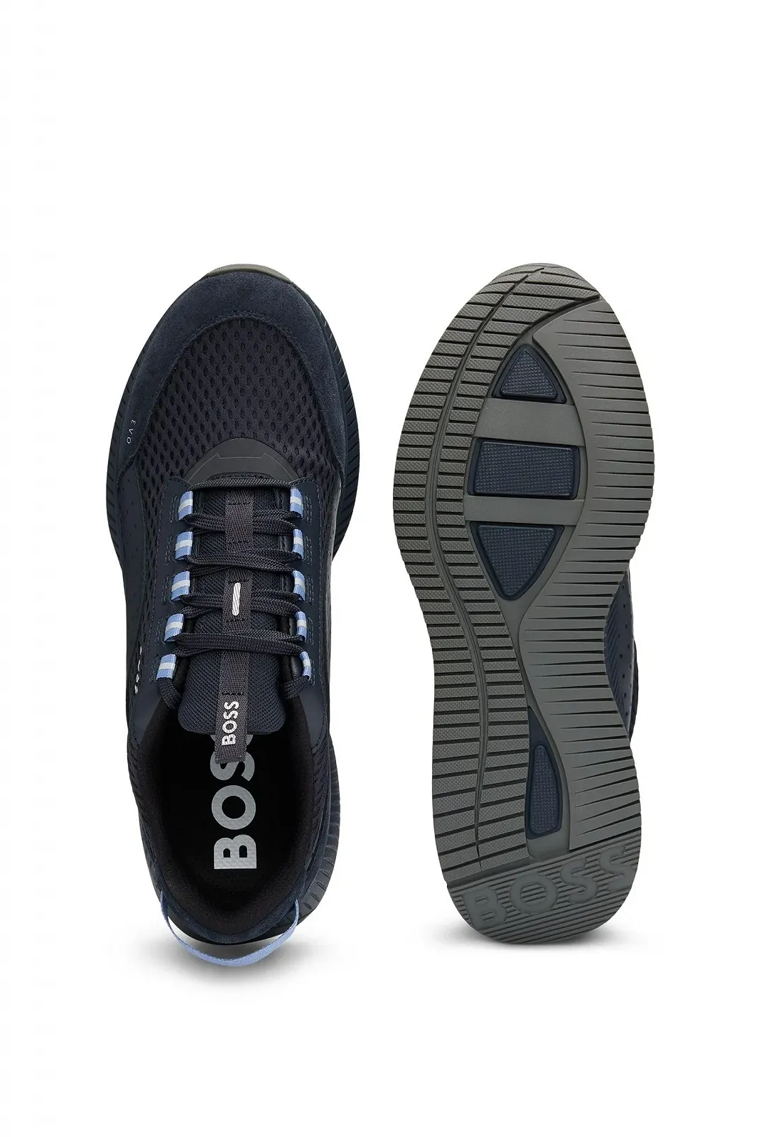 Кросівки BOSS Runn TTNM EVO Замша, Шкіра та Сітка з Підошвою "Ялинка", фото №4 Кросівки BOSS Runn TTNM EVO Замша, Шкіра та Сітка з Підошвою "Ялинка", фото №4