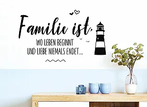 Наклейка на стіну W3475 Family ist + Lighthouse 58 x 34 см Чорний synthetic.ua - Фото 1