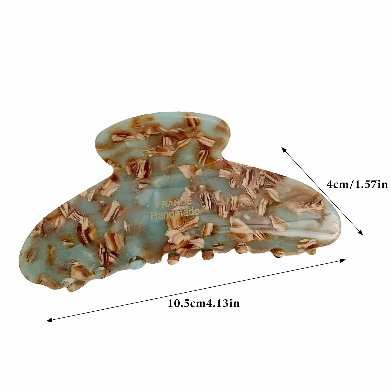 Большая заколка-краб для волос - Женская большая заколка из ацетата целлюлозы для густых волос Trendy Turtle Цвет черепаховый, фото №6