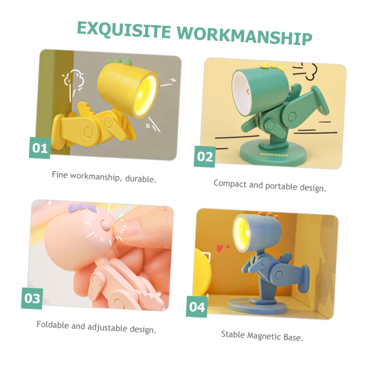 Настільна лампа DOITOOL Dinosaur Mini Настільний декор ABS і PVC Звір, фото №4