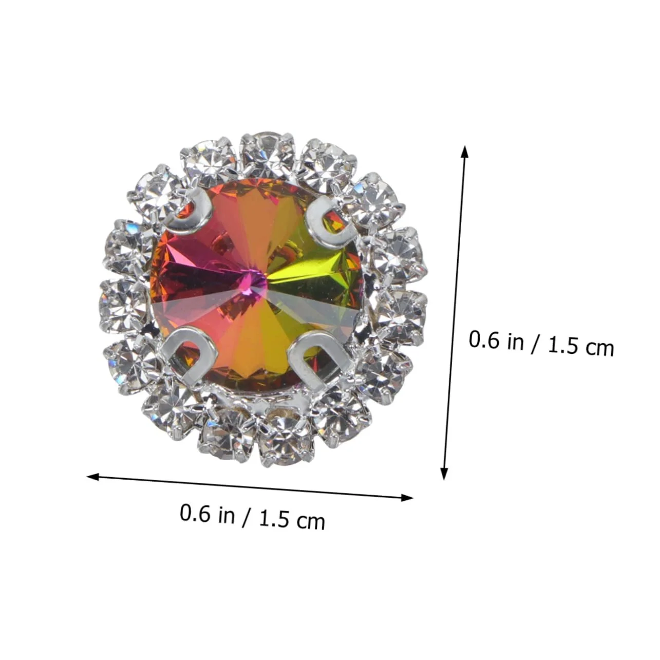 Стрази STOBOK 40 шт. Різнокольорові кристали з пласким дном для весільних та святкових прикрас, блискучі акценти для рукоділля, райдужні, фото №5