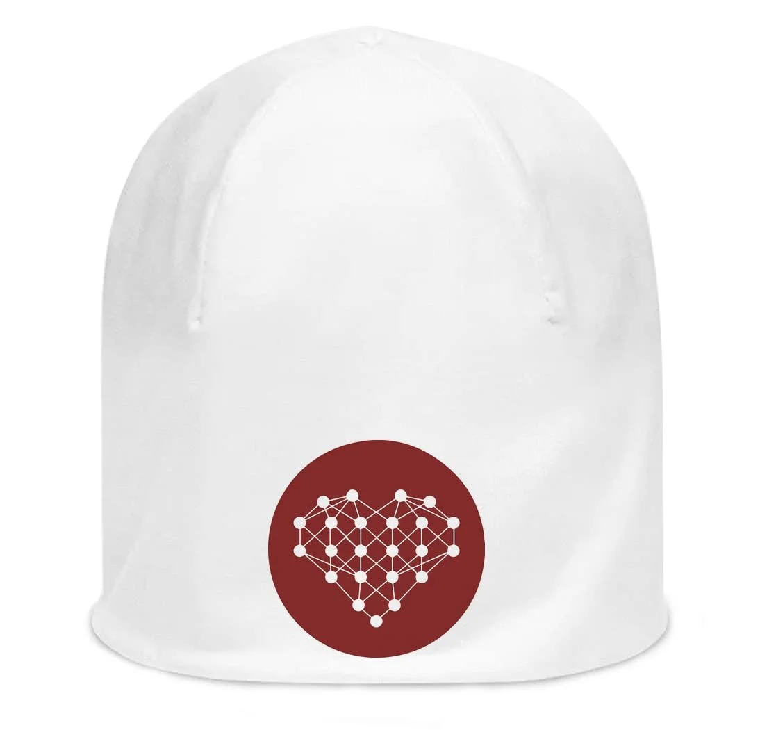 Шапка Белая ATPRINTS I Love Neural Networks AI Artificial Intelligence Logo Unisex Эластичная Хлопковая, Белый, фото №1