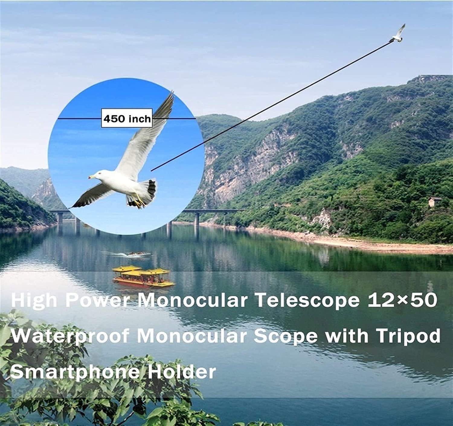 Монокулярный телескоп 40x60 с держателем для смартфона и штативом, фото №5