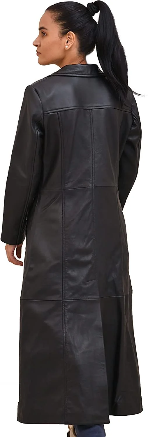 Шкіряне пальто Isaac & David Chicago Довге для жінок, фото №5