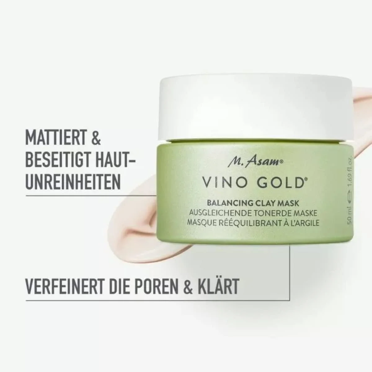 Маска для обличчя глиняна M. Asam VINO GOLD Балансуюча (50 мл) - Маска для обличчя з ресвератролом для захисту від старіння, фото №3