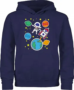 Детская Толстовка для мальчиков и девочек Shirtracer Космос с астронавтом Разноцветный - Фото 1