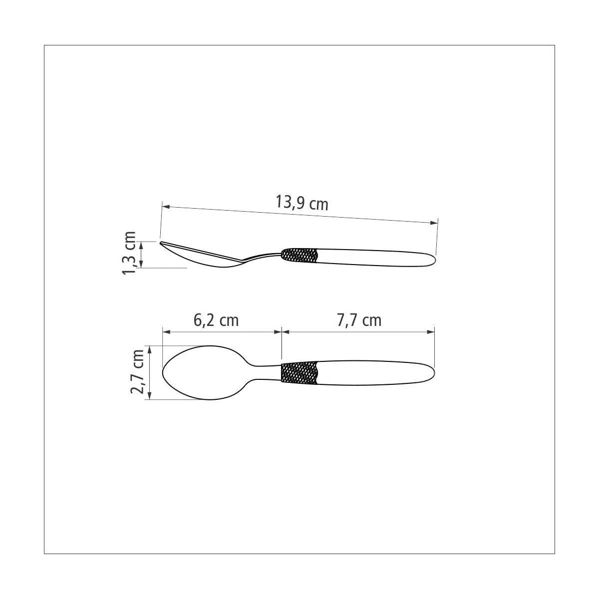 Ложка чайна Tramontina Ipanema 3 шт, нержавіюча сталь, чорний, фото №3