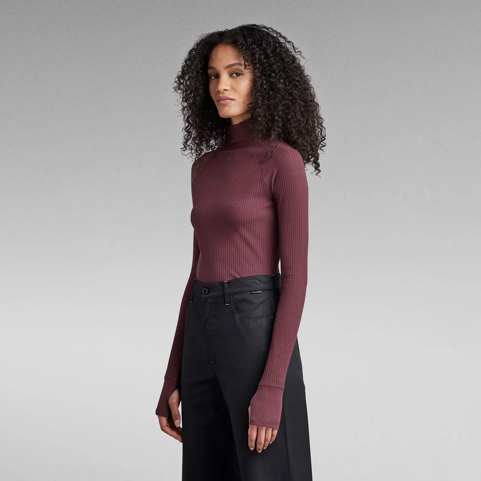 Жіночий топ G-Star RAW Rib Mock Slim Top - S, фото №2 Жіночий топ G-Star RAW Rib Mock Slim Top - S, фото №2