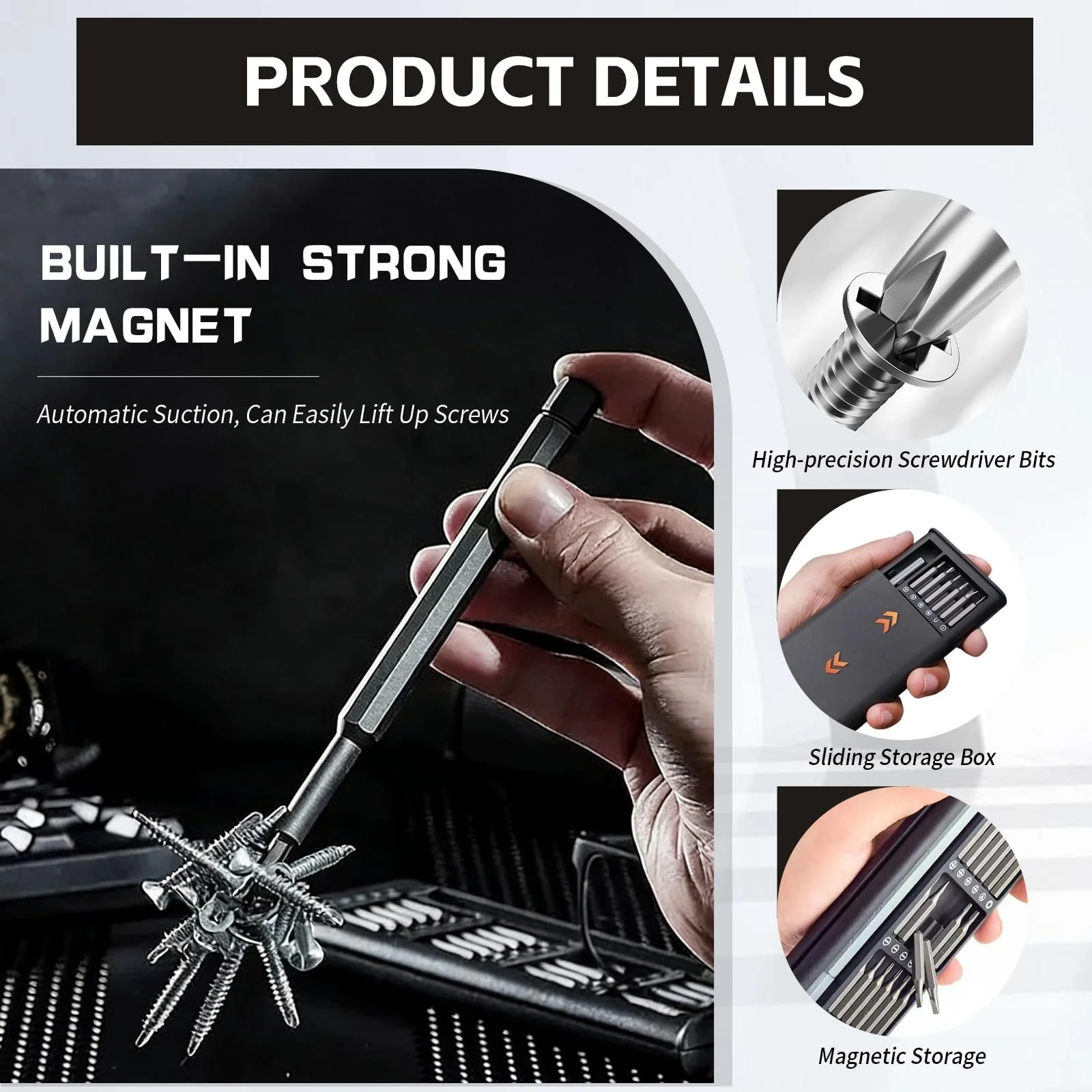 Набір прецизійних викруток 24 в 1 Міні Магнітний, фото №5