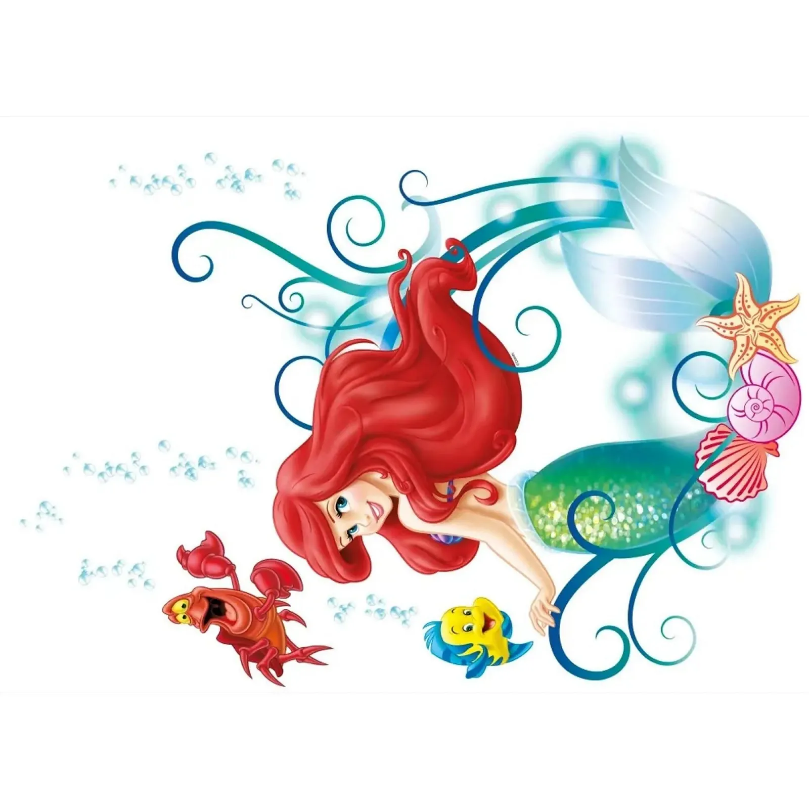 Декоративная наклейка Komar Disney The Little Mermaid Ariel Freestyle 14013h набор 9 шт разноцветная, фото №1