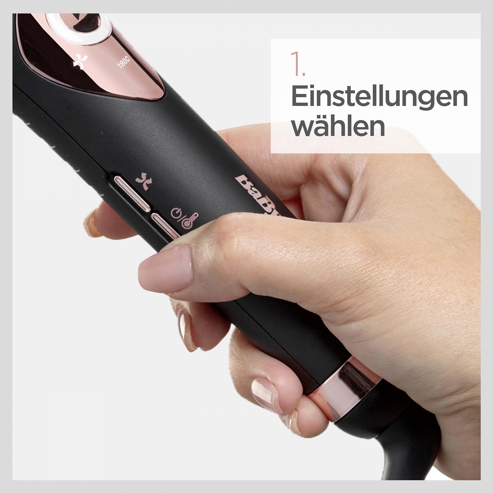 Автоматична плойка BaByliss Curl Secret Lite C1031E 19 мм Чорна та рожеве золото, фото №8 Автоматична плойка BaByliss Curl Secret Lite C1031E 19 мм Чорна та рожеве золото, фото №8