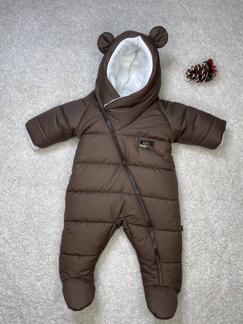 Демисезонный детский комбинезон 62, 68, 74, 80 р коричневый, фото №1 Демисезонный детский комбинезон 62, 68, 74, 80 р коричневый, фото №1