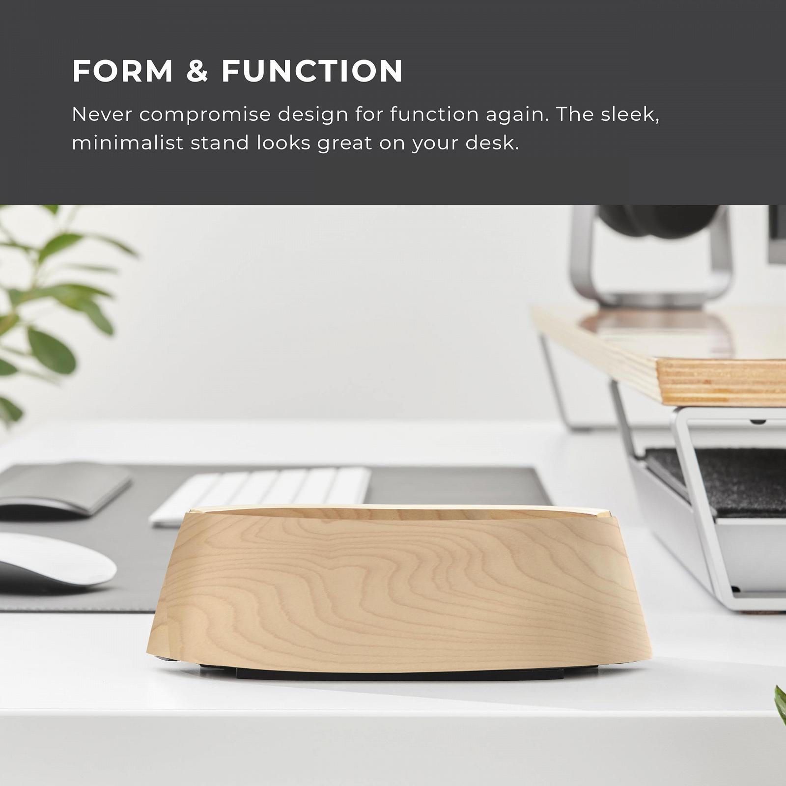 Тримач для ноутбука HumanCentric вертикальний - регульований кронштейн і док-станція, кленове дерево, фото №5