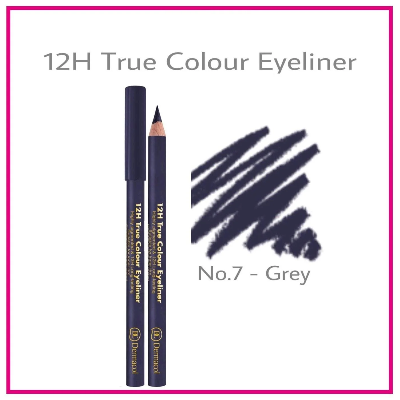 Карандаш DERMACOL 12h True Colour 07 Серый, фото №2 Карандаш DERMACOL 12h True Colour 07 Серый, фото №2