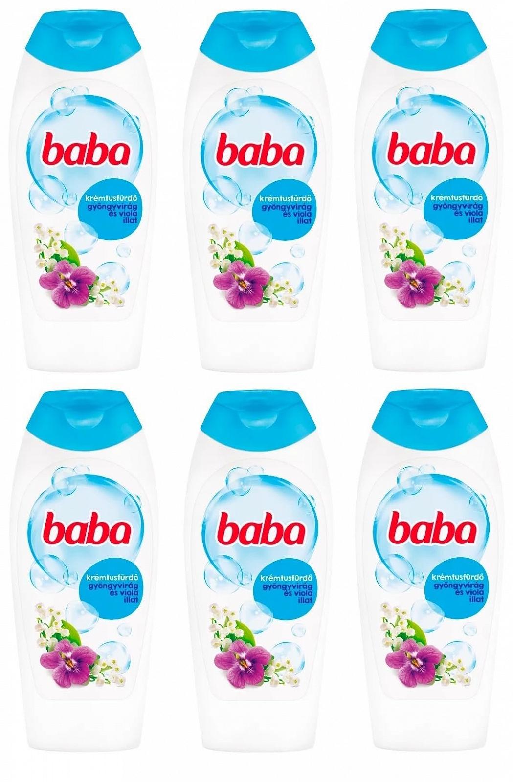 Крем-гель для душу BABA Конвалія та Фіалка 6 x 400 мл, фото №1