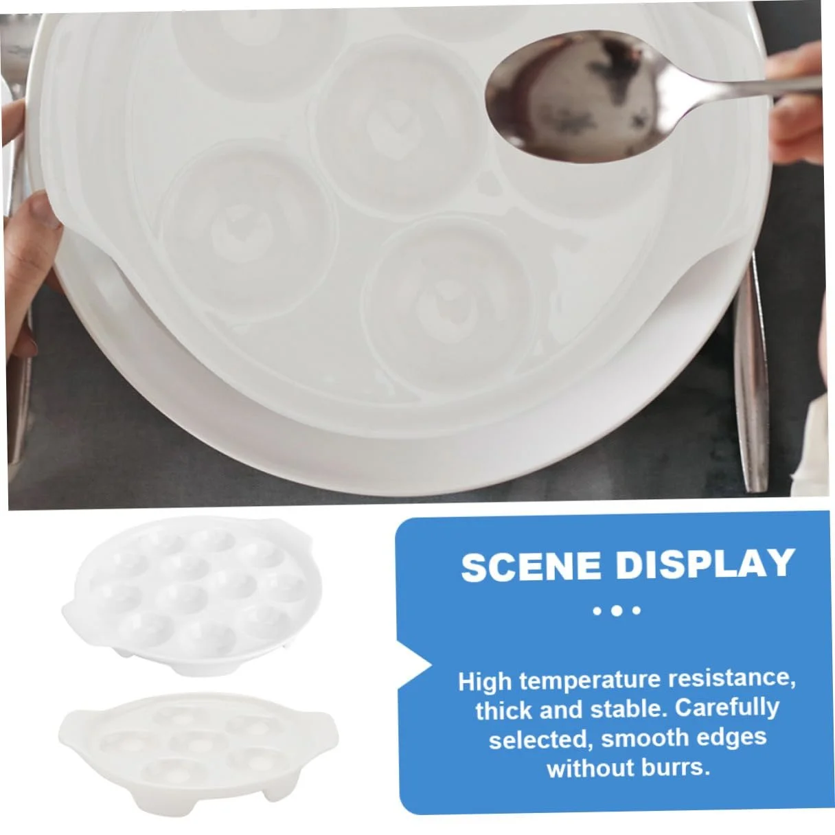 Форма для запекания улиток 2 шт. белая керамическая с отверстиями и ручками, фото №6