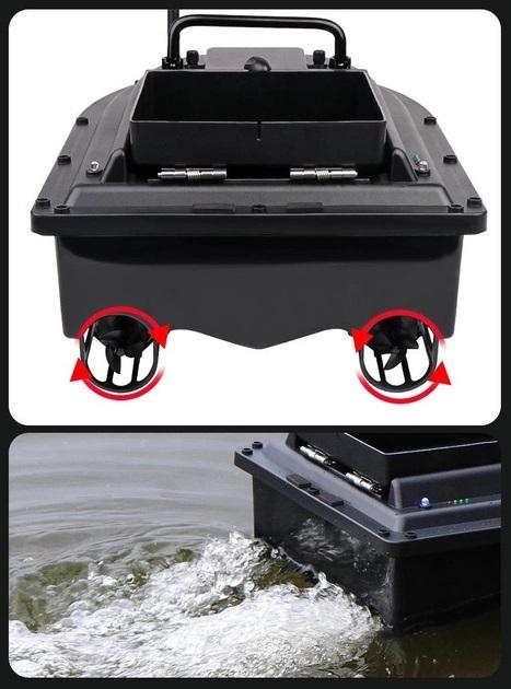 Кораблик на радиоуправлении для завоза прикормки и снастей Boer R3 сумка переноски Черный, фото №3