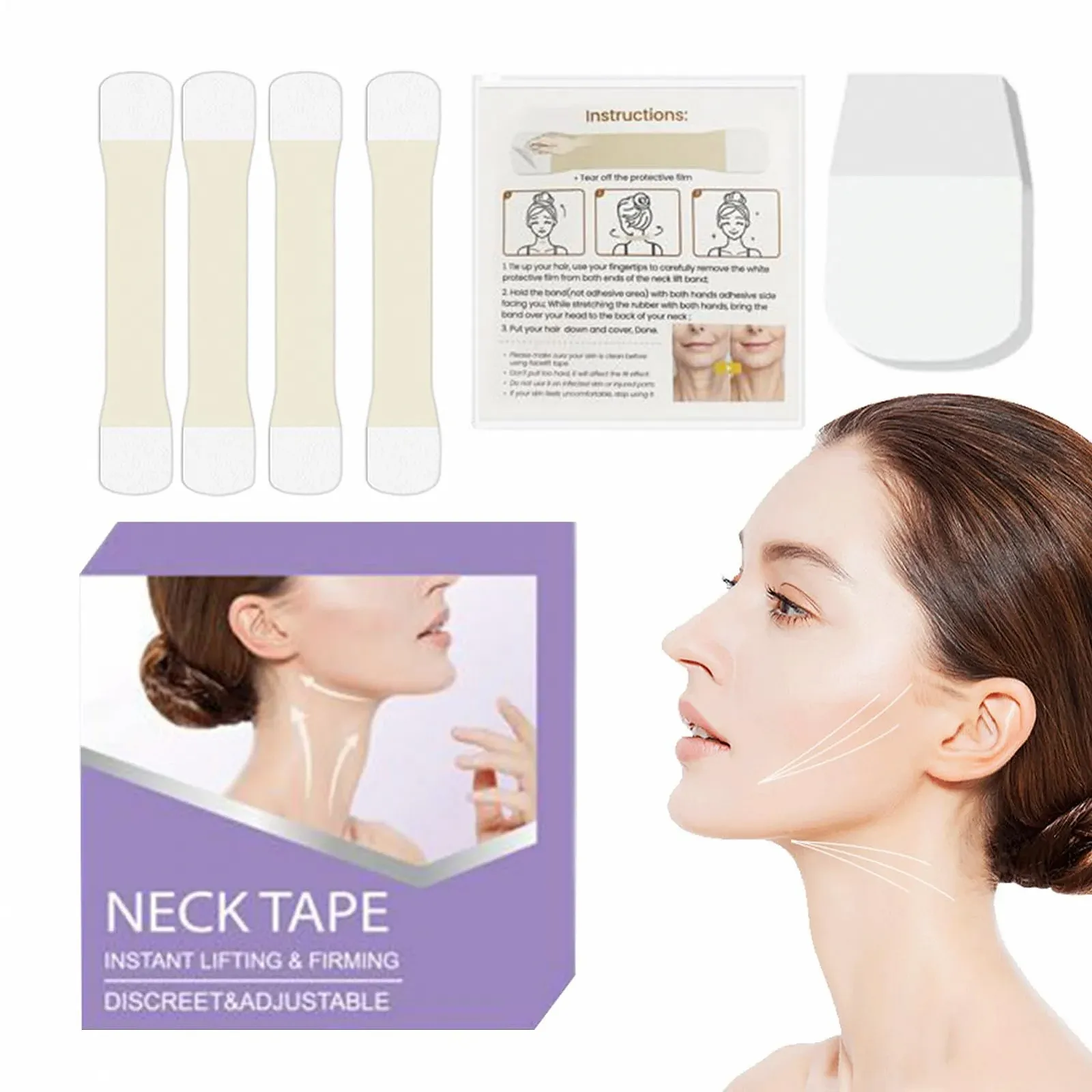 Наклейки для шеи Invisible Lift для похудения, дышащий дизайн, фото №7