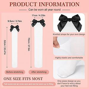 Гетры Boyiee Белые Выше колен Женские Гетры с бантами для Дня Святого Валентина, Карнавала synthetic.ua - Фото 1