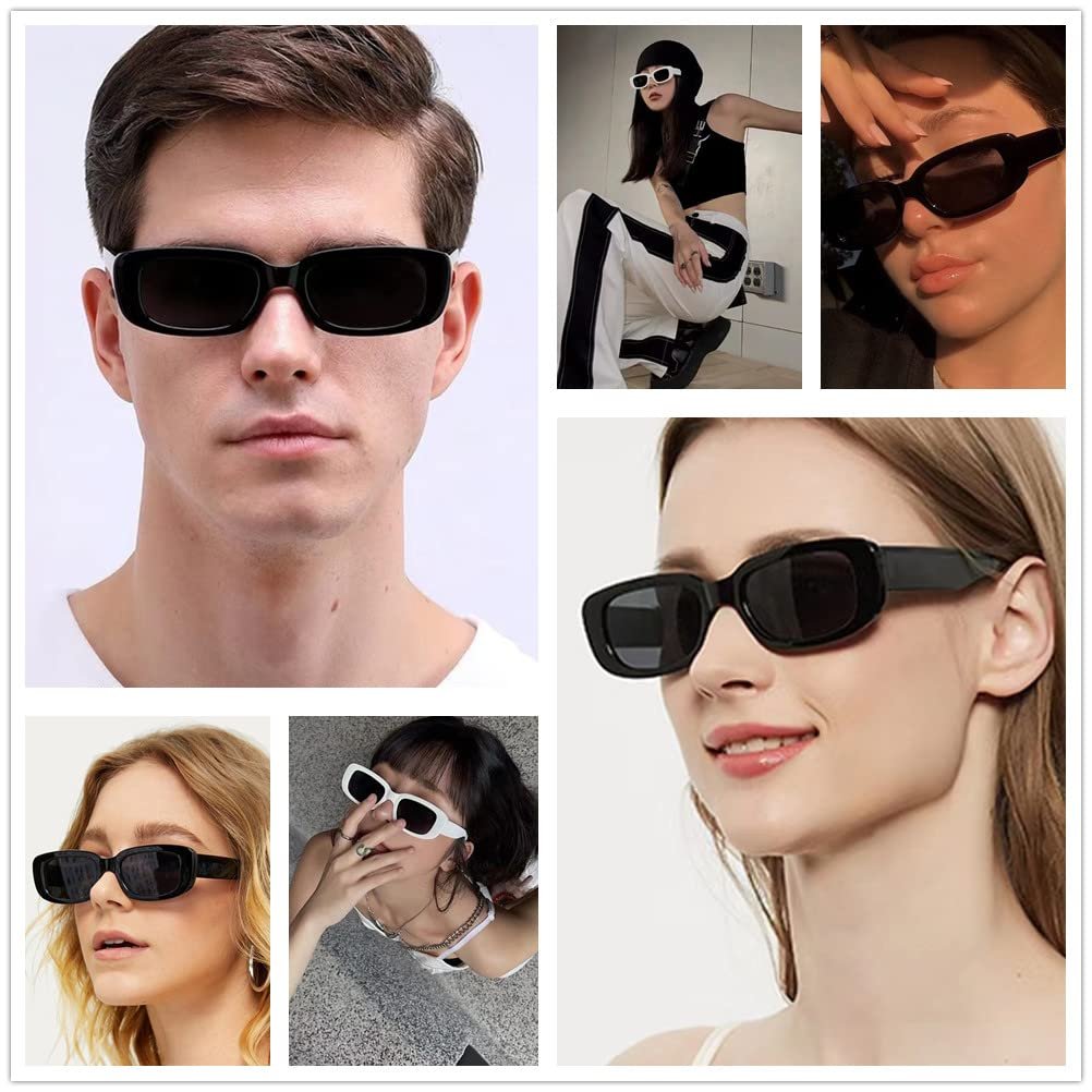 Вінтажні сонцезахисні окуляри Прямокутні WDZAYXC для жінок і чоловіків Модні ретро, фото №6