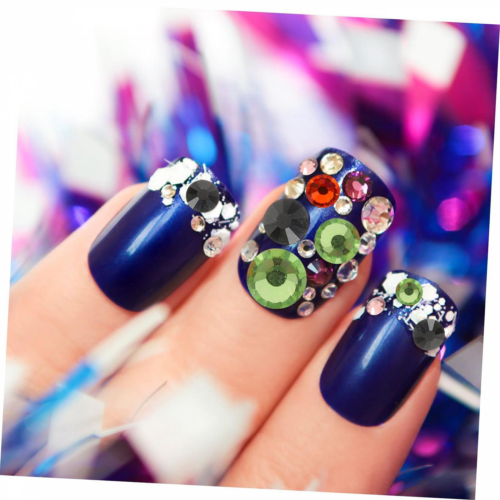 Стразы для ногтей FRCOLOR 4 шт. Набор блестящих страз для ногтей с плоской задней частью для DIY дизайна ногтей. Веер. Универсальные для творческого дизайна ногтей и декора, фото №7