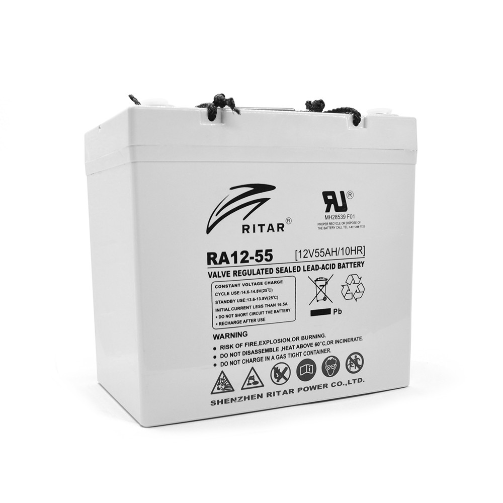 Акумуляторна батарея AGM RITAR RA12-55 Gray Case 12V 55.0Ah (229x138x211(216)) Q1 АКБ свинцево-кислотний, фото №1
