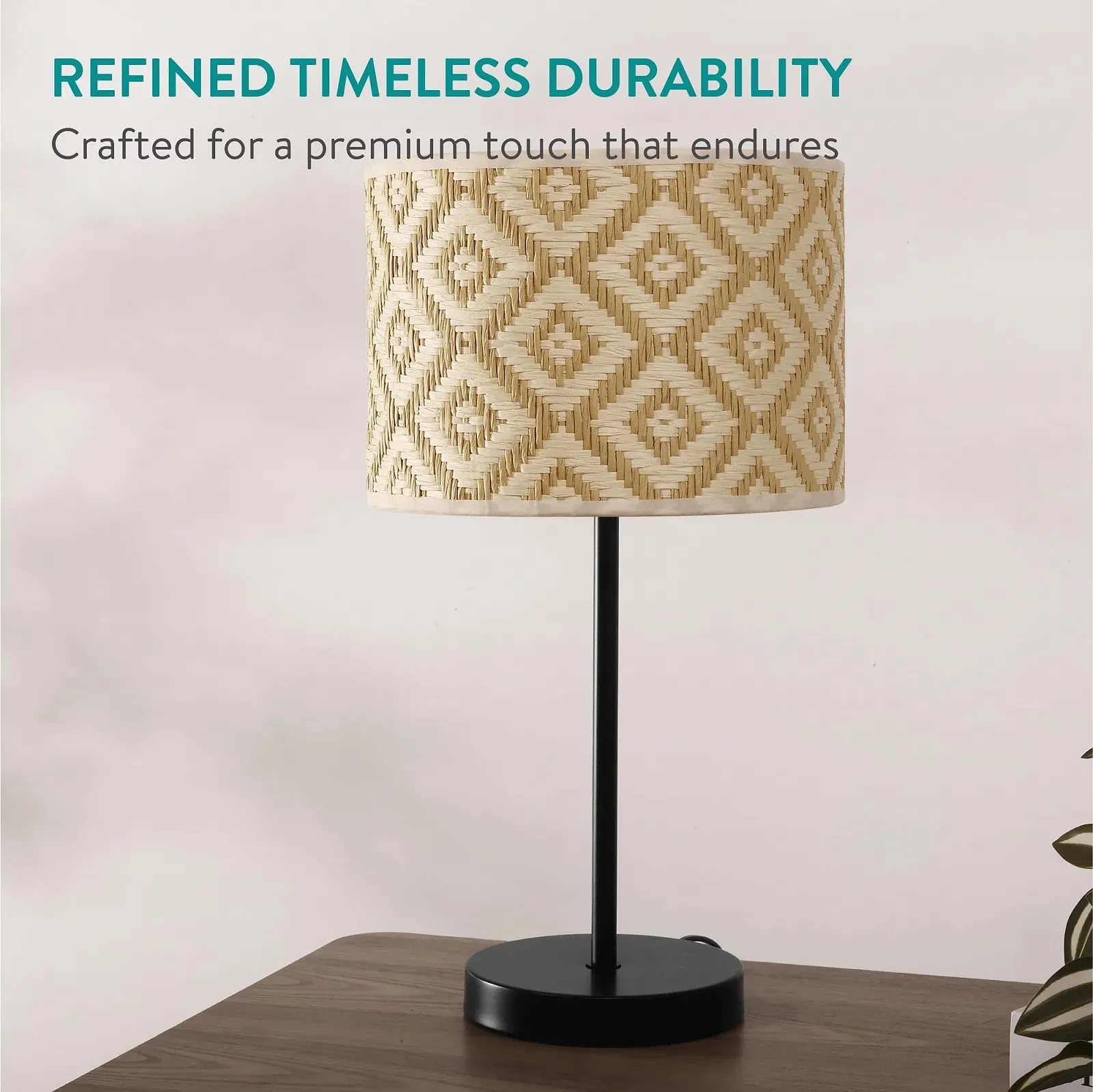 Настільна лампа Navaris 30 см E27 металева основа картатий візерунок, фото №2