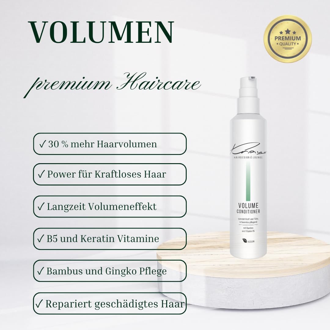 Кондиционер Knaus Extra Volume для тонких волос с бамбуком, витамином B5 и кератином 200 мл Веган, фото №2