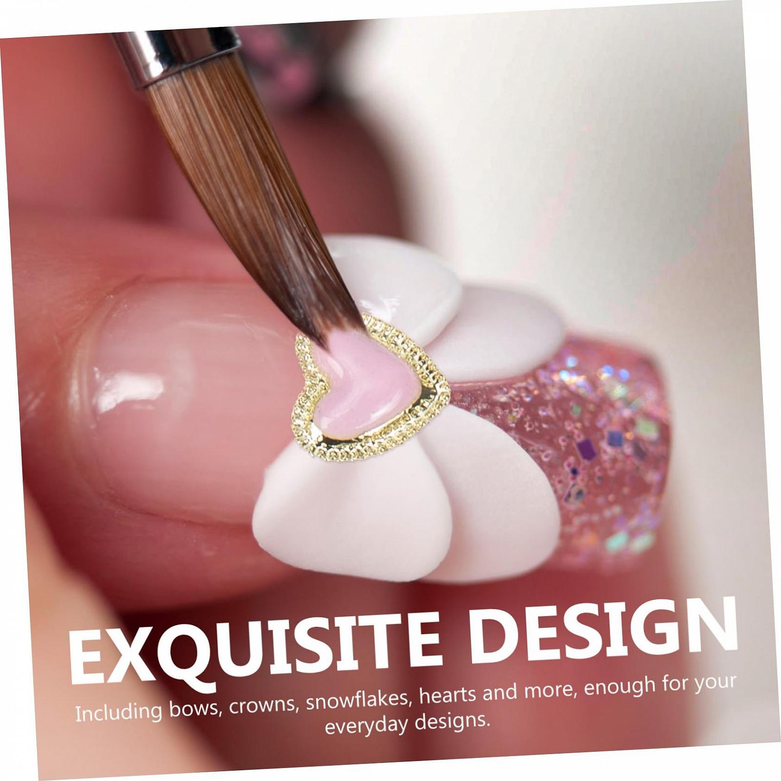 Украшения для ногтей MERRYHAPY в стиле барокко, 60 шт., изготовлены из сплава с бусинами и стразами для креативного дизайна ногтей для вечеринок и особых случаев, фото №3