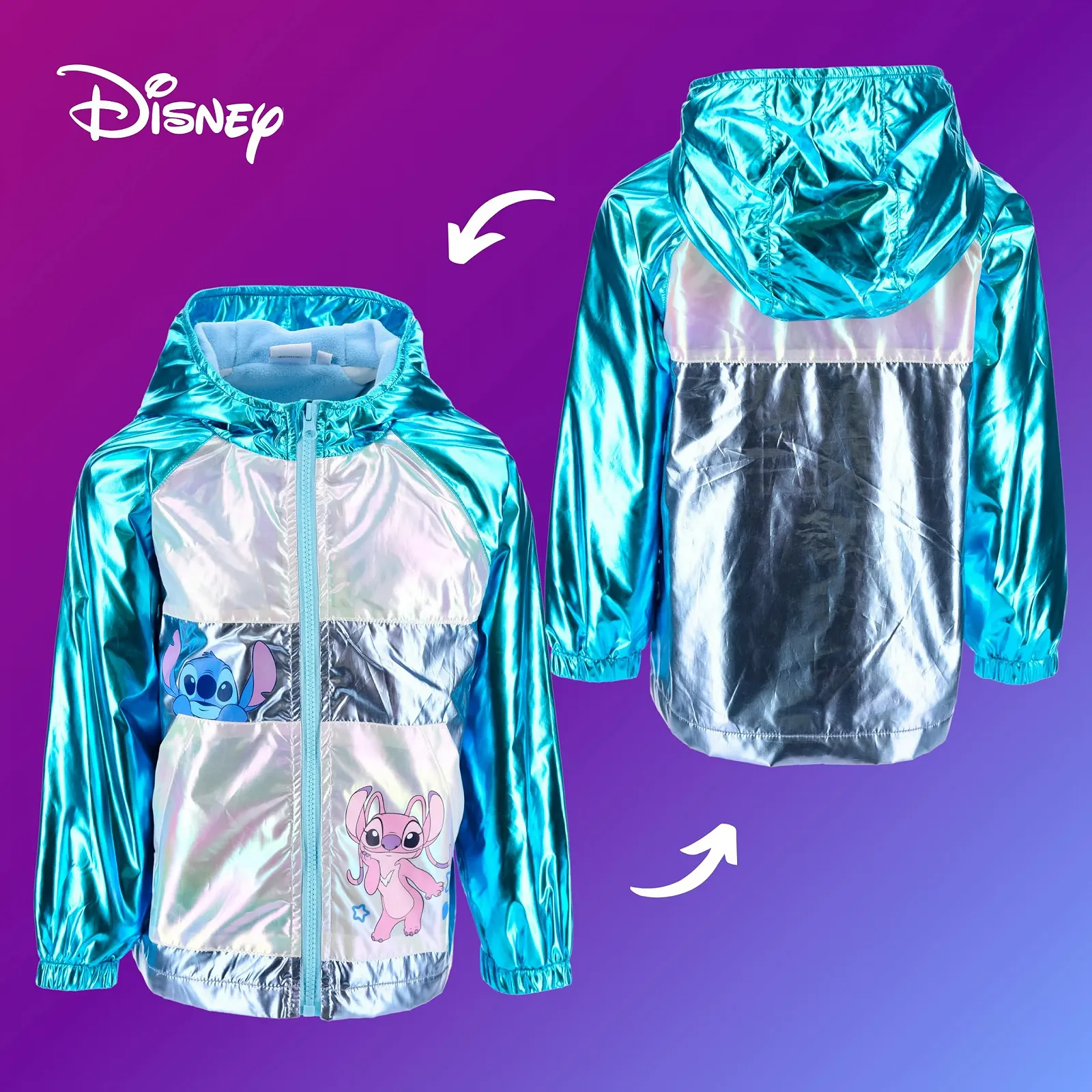 Куртка Disney Lilo and Stitch для дівчат, зимова куртка з ангелом і капюшоном Stitch, фото №9