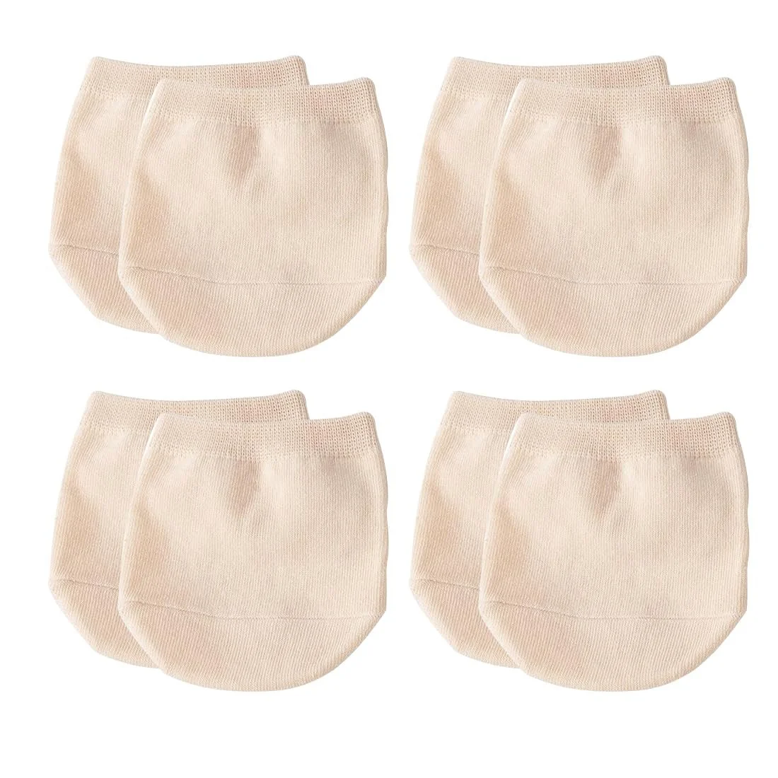 Женские носки с пальцами, полуноски с силиконовой подушечкой, носки для балеток, невидимые полуноски, дышащие, нескользящие носки для передней части стопы, подкладки для балеток и высоких каблуков, 4 пары, фото №1