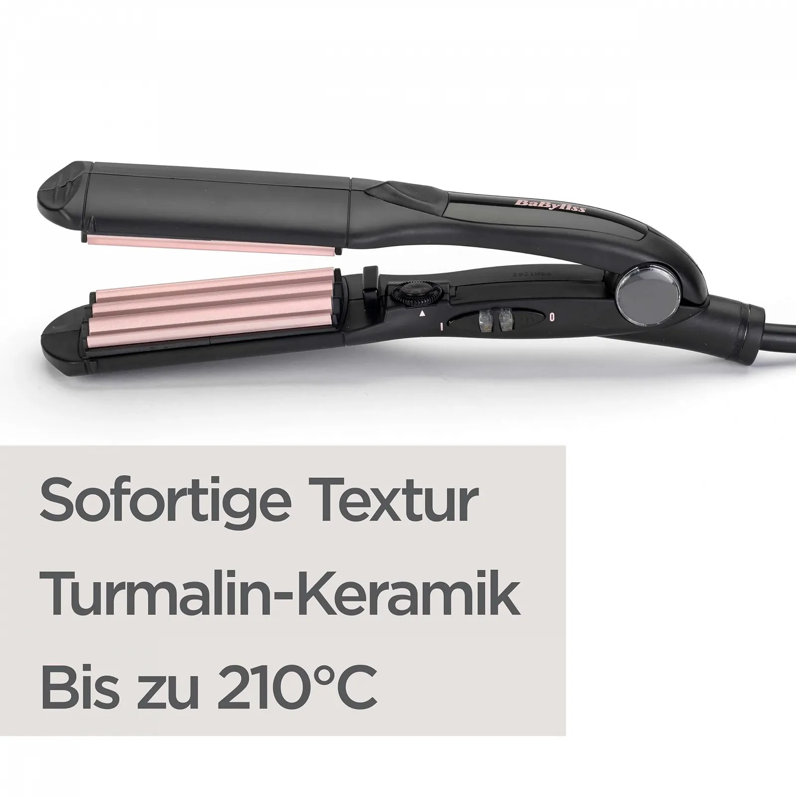 Плойка-гофре Babyliss керамико-турмалиновая 120°C-210°C, фото №2 Плойка-гофре Babyliss керамико-турмалиновая 120°C-210°C, фото №2