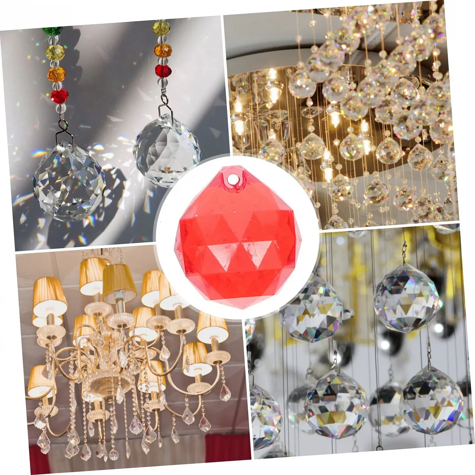 Підвіска Кришталь PLAFOPE Набір Червоний Кристал для нігтів, фото №9